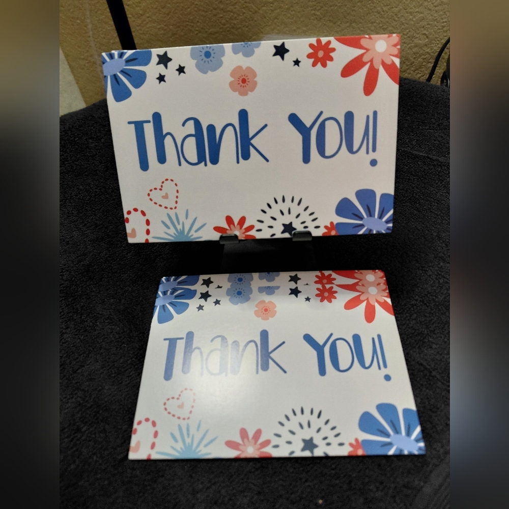 25ct. 4x6 Fireworks Floral Thank You Cards ✨️PRICE FIRM✨️ - Picture 3 of 4